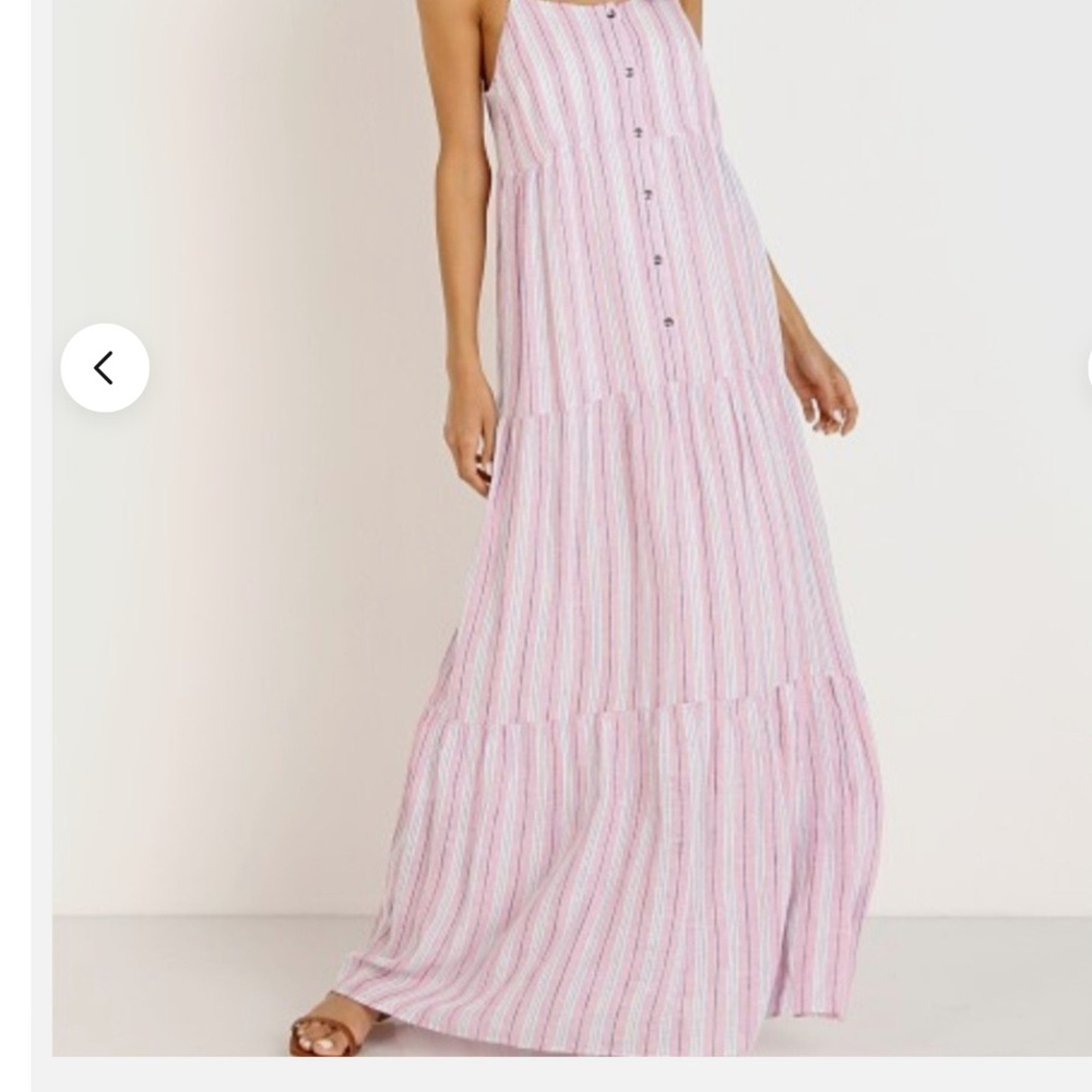 Splendid Pink and White Striped Maxi Dress - Picture 3 of 14
